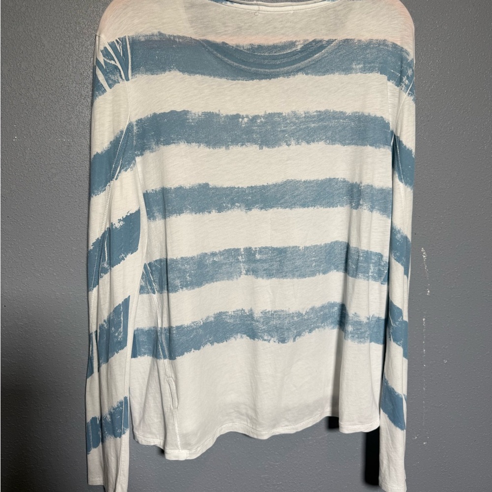 Rag & Bone Blue and White Striped Long Sleeve Tee - Picture 2 of 7